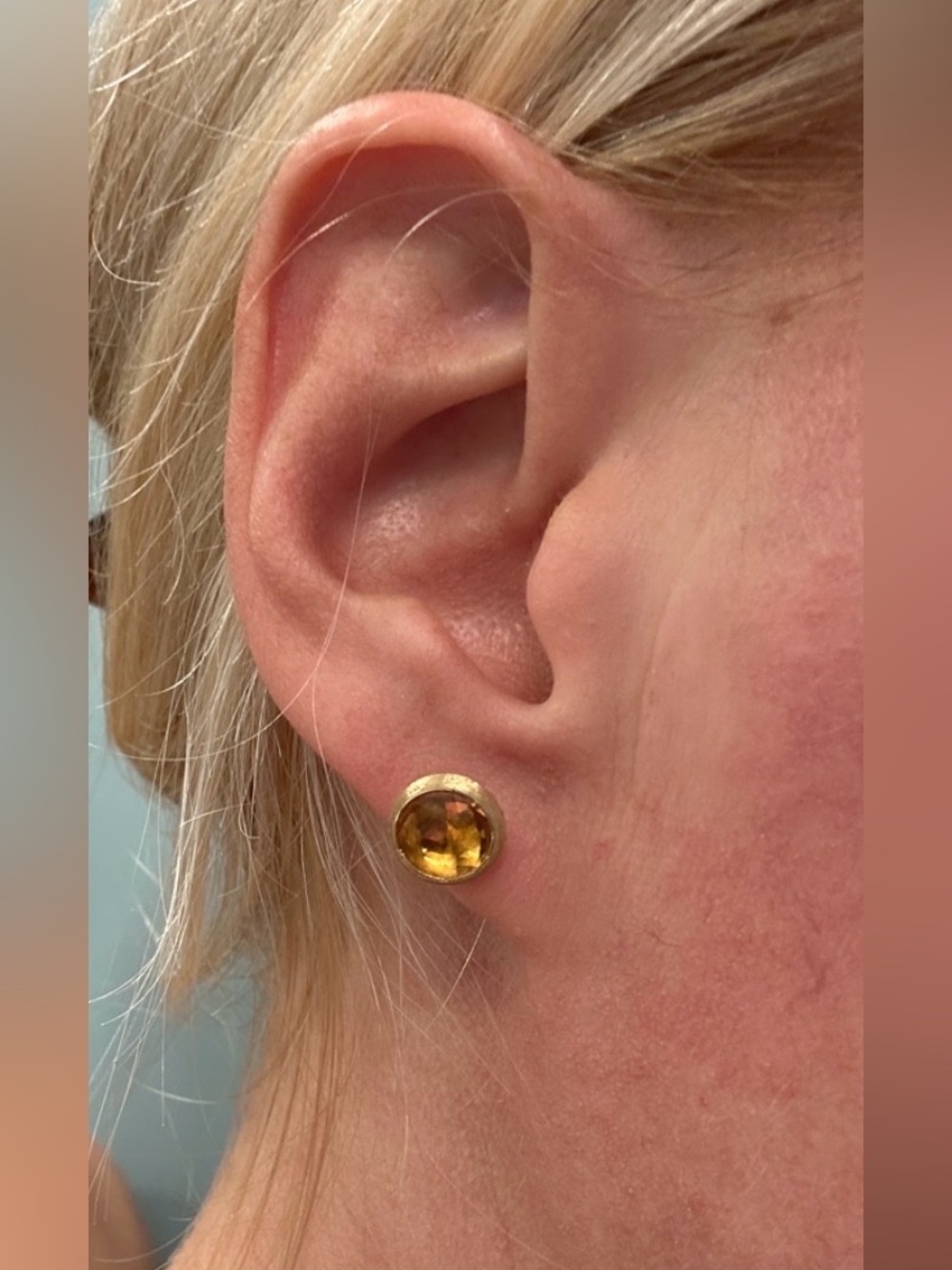 New Marco Bicego 18k Citrine Round Stud Earrings
